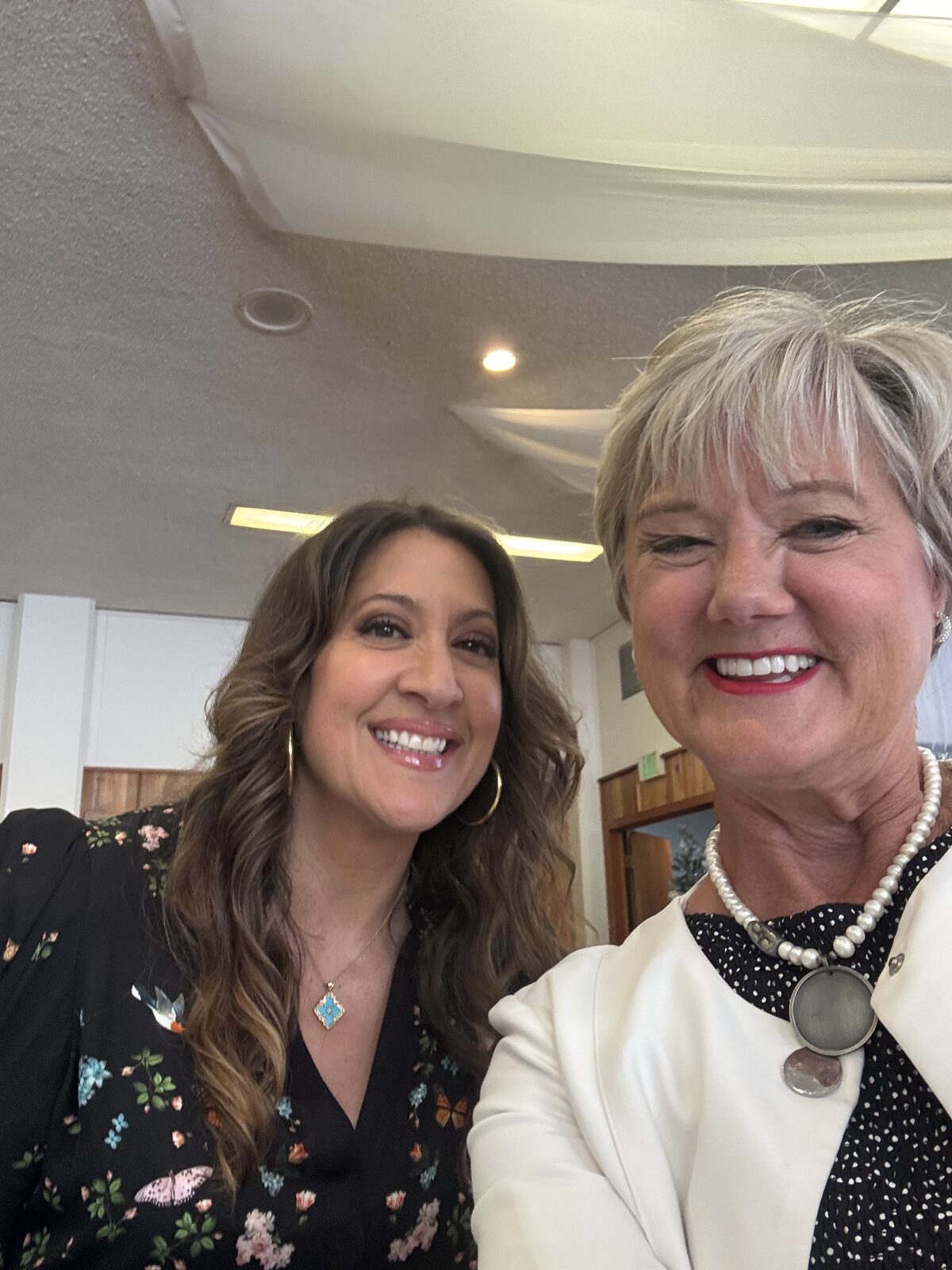 Connecting with a supporter at a community event.