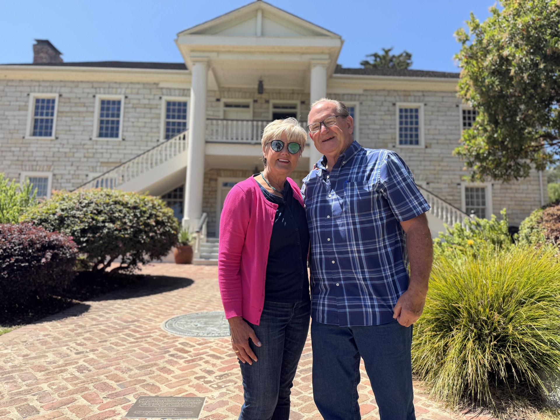 Vicki and Dan at Colton Hall in downtown Monterey.