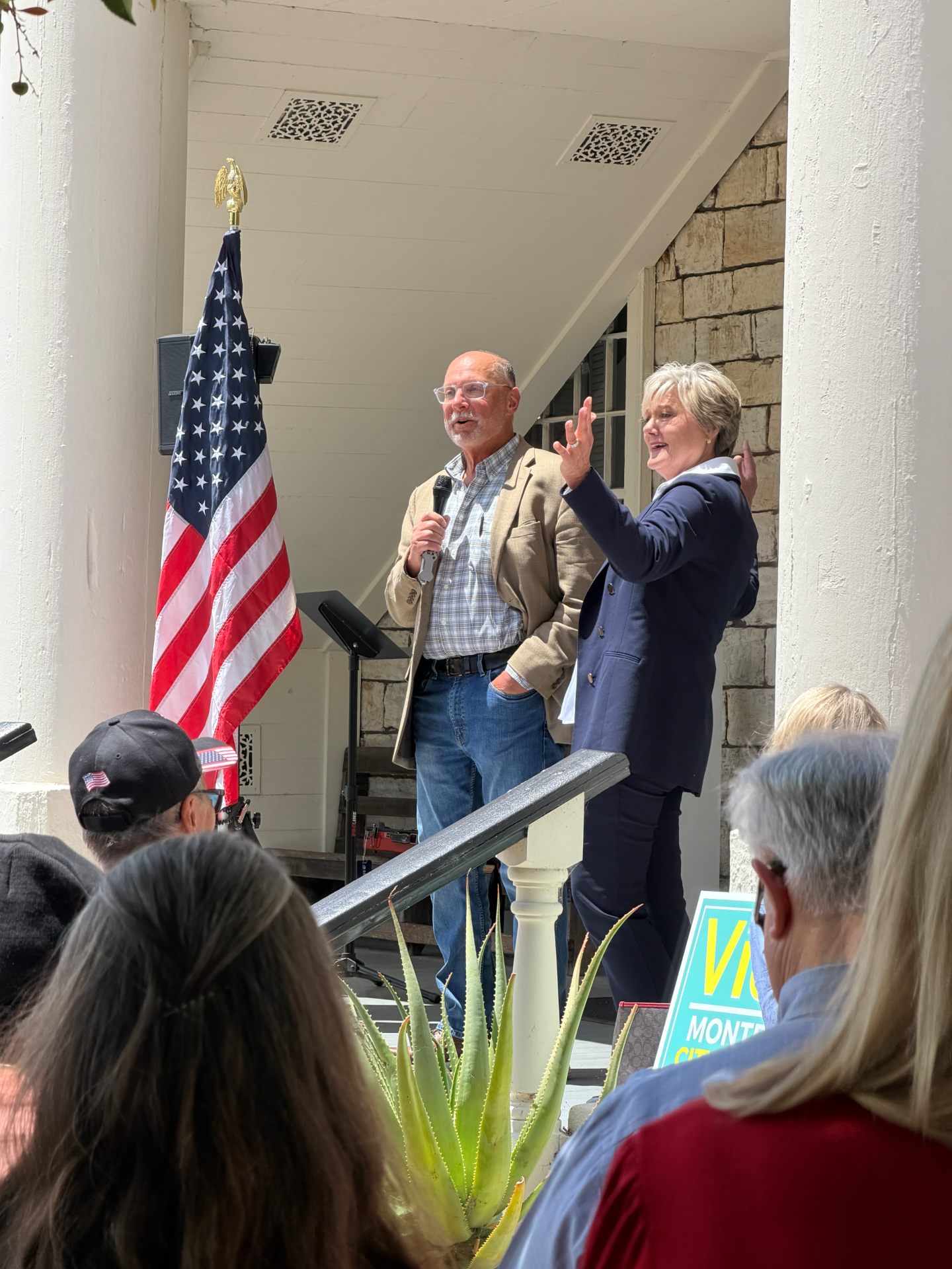 Rick Aldinger supports Vicki Nohrden at her campaign kickoff.