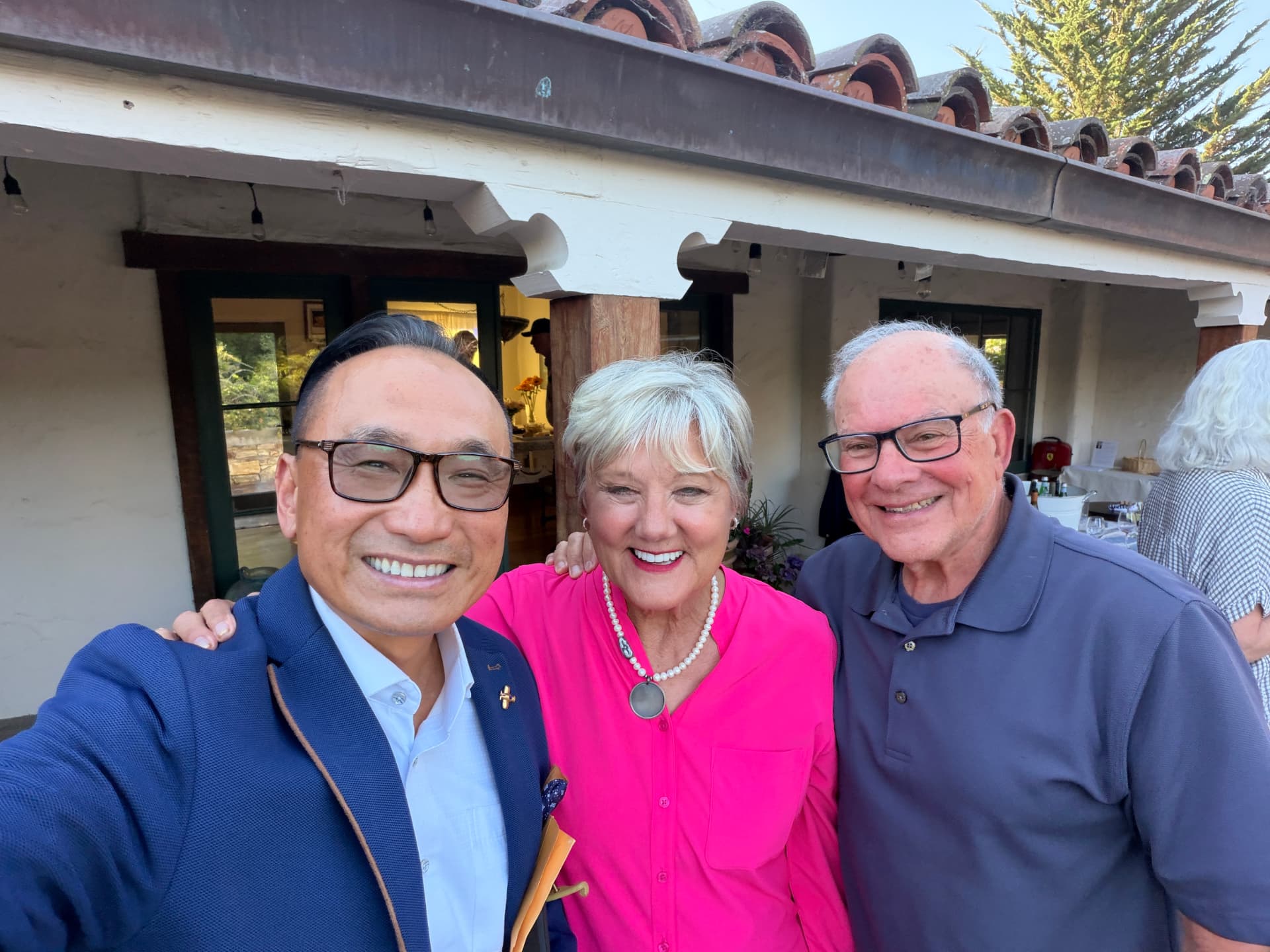 Meeting supporters at a neighborhood campaign gathering.