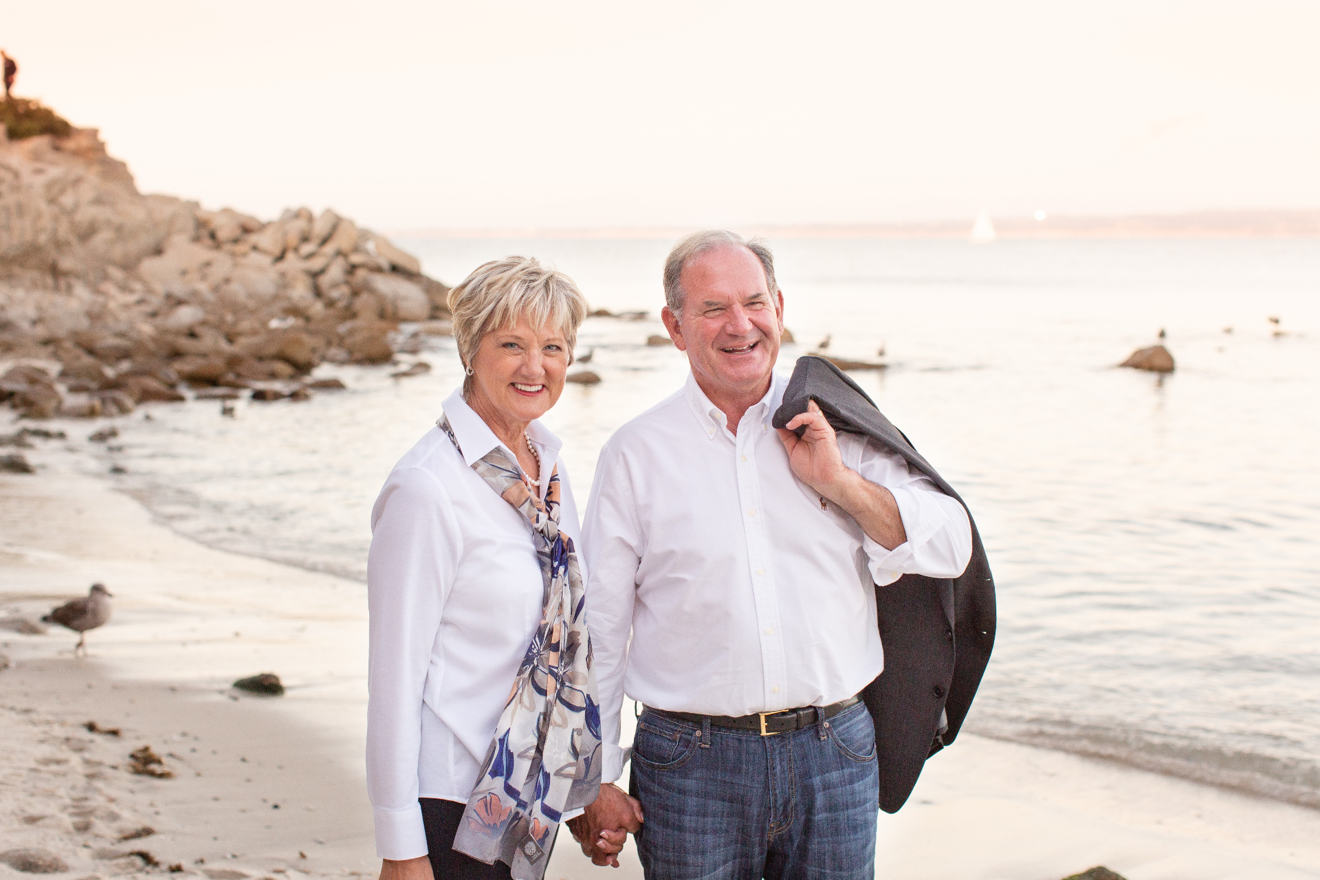 Vicki and Dan at sunset on the bay.