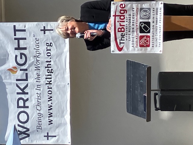 Speaking at the Worklight luncheon for The Bridge Restoration Ministry.